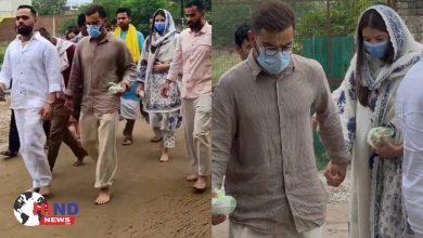 Photo of Virat Vrindavan Visit : गुरु पूर्णिमा से पहले वृंदावन पहुंचे विराट अनुष्का, नंगे पैर चलकर लिया प्रेमानंद महाराज का आशीर्वाद